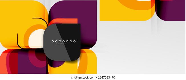 Abstract background - geometric cut paper design flower or square shape composition. Vector Illustration For Wallpaper, Banner, Background, Card, Book Illustration, landing page