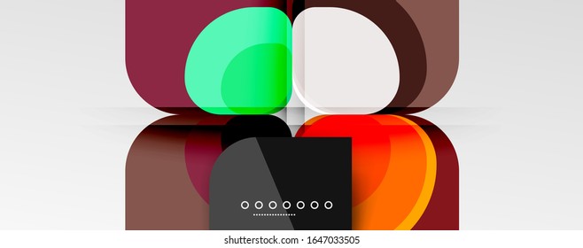 Abstract background - geometric cut paper design flower or square shape composition. Vector Illustration For Wallpaper, Banner, Background, Card, Book Illustration, landing page