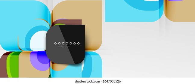Fondo abstracto - composición de flor o forma cuadrada de diseño de papel de corte geométrico. Ilustración vectorial para papel tapiz, pancarta, fondo, tarjeta, ilustración del libro, página de inicio