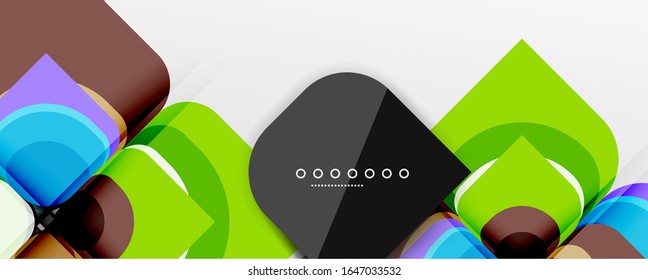 Abstract background - geometric cut paper design flower or square shape composition. Vector Illustration For Wallpaper, Banner, Background, Card, Book Illustration, landing page
