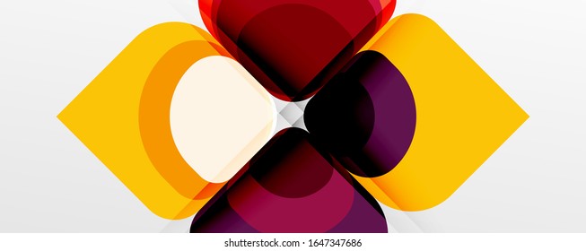 Fondo abstracto - composición de flor o forma cuadrada de diseño de papel de corte geométrico. Ilustración vectorial para papel tapiz, pancarta, fondo, tarjeta, ilustración del libro, página de inicio