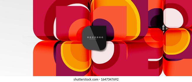 Abstract background - geometric cut paper design flower or square shape composition. Vector Illustration For Wallpaper, Banner, Background, Card, Book Illustration, landing page