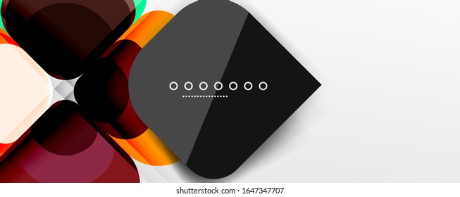 Abstract background - geometric cut paper design flower or square shape composition. Vector Illustration For Wallpaper, Banner, Background, Card, Book Illustration, landing page