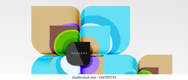 Abstract background - geometric cut paper design flower or square shape composition. Vector Illustration For Wallpaper, Banner, Background, Card, Book Illustration, landing page