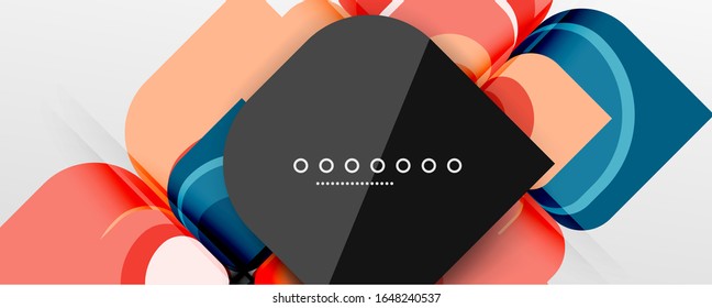 Fondo abstracto - composición de flor o forma cuadrada de diseño de papel de corte geométrico. Ilustración vectorial para papel tapiz, pancarta, fondo, tarjeta, ilustración del libro, página de inicio