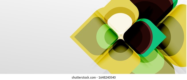Abstract background - geometric cut paper design flower or square shape composition. Vector Illustration For Wallpaper, Banner, Background, Card, Book Illustration, landing page