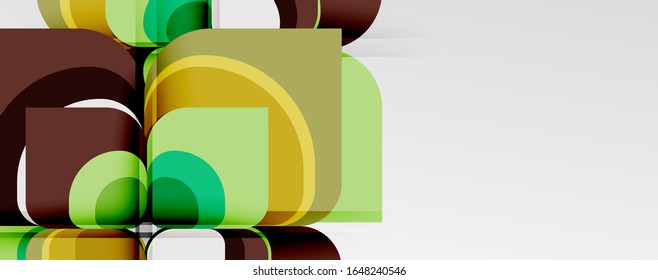 Abstract background - geometric cut paper design flower or square shape composition. Vector Illustration For Wallpaper, Banner, Background, Card, Book Illustration, landing page