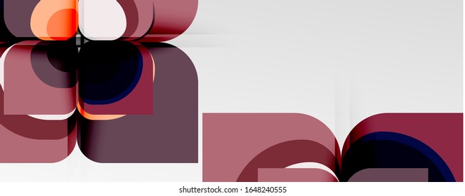 Abstract background - geometric cut paper design flower or square shape composition. Vector Illustration For Wallpaper, Banner, Background, Card, Book Illustration, landing page