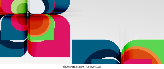 Abstract background - geometric cut paper design flower or square shape composition. Vector Illustration For Wallpaper, Banner, Background, Card, Book Illustration, landing page