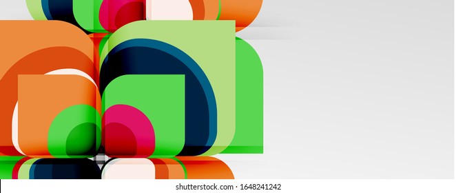 Abstract background - geometric cut paper design flower or square shape composition. Vector Illustration For Wallpaper, Banner, Background, Card, Book Illustration, landing page