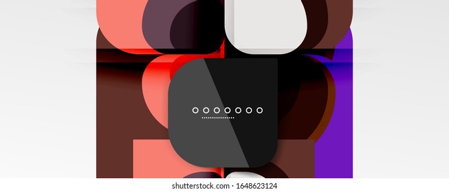 Abstract background - geometric cut paper design flower or square shape composition. Vector Illustration For Wallpaper, Banner, Background, Card, Book Illustration, landing page