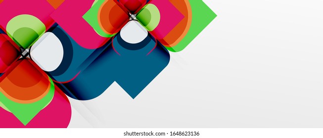 Abstract background - geometric cut paper design flower or square shape composition. Vector Illustration For Wallpaper, Banner, Background, Card, Book Illustration, landing page