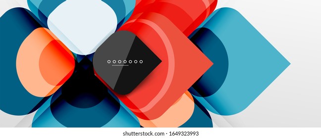 Fondo abstracto - composición de flor o forma cuadrada de diseño de papel de corte geométrico. Ilustración vectorial para papel tapiz, pancarta, fondo, tarjeta, ilustración del libro, página de inicio