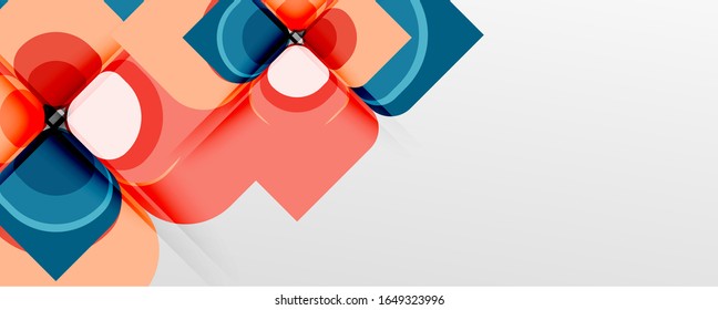 Abstract background - geometric cut paper design flower or square shape composition. Vector Illustration For Wallpaper, Banner, Background, Card, Book Illustration, landing page