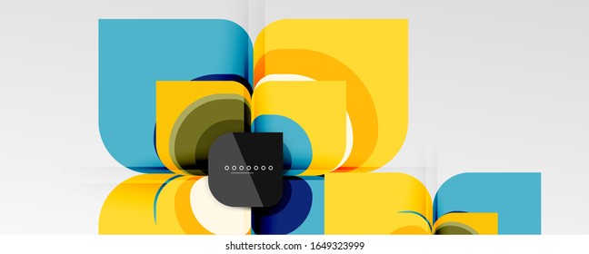 Abstract background - geometric cut paper design flower or square shape composition. Vector Illustration For Wallpaper, Banner, Background, Card, Book Illustration, landing page