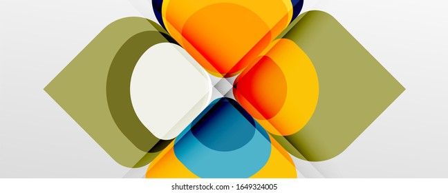 Abstract background - geometric cut paper design flower or square shape composition. Vector Illustration For Wallpaper, Banner, Background, Card, Book Illustration, landing page