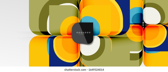 Abstract background - geometric cut paper design flower or square shape composition. Vector Illustration For Wallpaper, Banner, Background, Card, Book Illustration, landing page