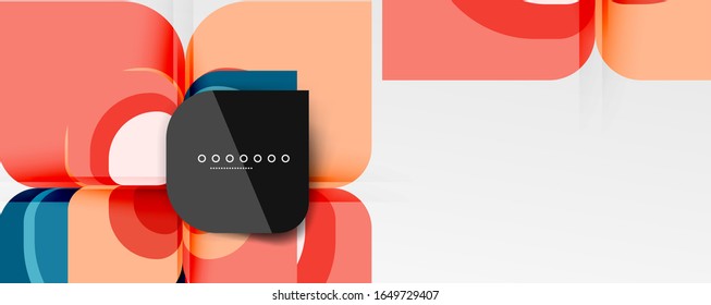 Fondo abstracto - composición de flor o forma cuadrada de diseño de papel de corte geométrico. Ilustración vectorial para papel tapiz, pancarta, fondo, tarjeta, ilustración del libro, página de inicio