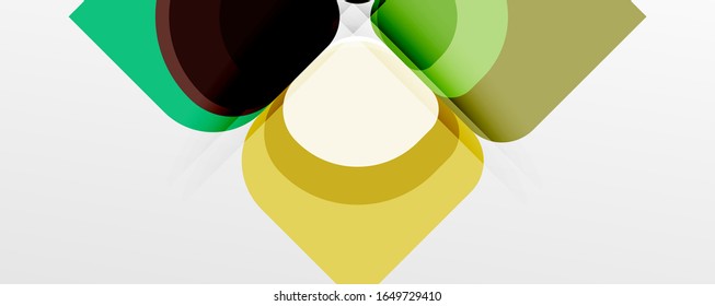 Fondo abstracto - composición de flor o forma cuadrada de diseño de papel de corte geométrico. Ilustración vectorial para papel tapiz, pancarta, fondo, tarjeta, ilustración del libro, página de inicio