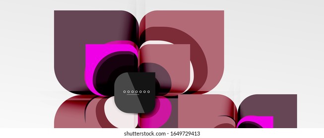 Abstract background - geometric cut paper design flower or square shape composition. Vector Illustration For Wallpaper, Banner, Background, Card, Book Illustration, landing page