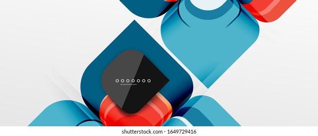 Abstract background - geometric cut paper design flower or square shape composition. Vector Illustration For Wallpaper, Banner, Background, Card, Book Illustration, landing page