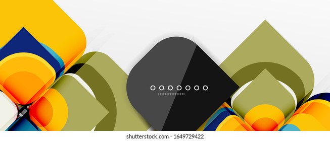 Abstract background - geometric cut paper design flower or square shape composition. Vector Illustration For Wallpaper, Banner, Background, Card, Book Illustration, landing page
