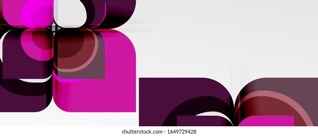 Abstrakter Hintergrund - geometrische Schnittpapiermuster, Blume oder quadratische Formgebung. Vektorillustration-Illustration für Bildschirmhintergrund, Banner, Hintergrund, Karte, Buchillustration, Landungsseite