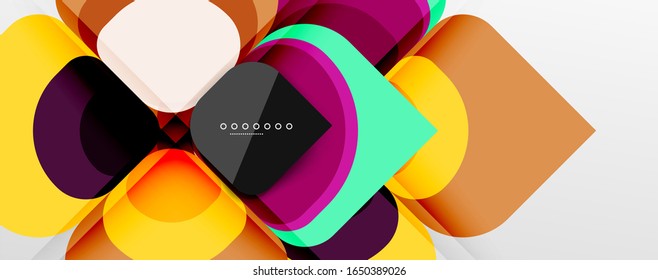 Abstract background - geometric cut paper design flower or square shape composition. Vector Illustration For Wallpaper, Banner, Background, Card, Book Illustration, landing page