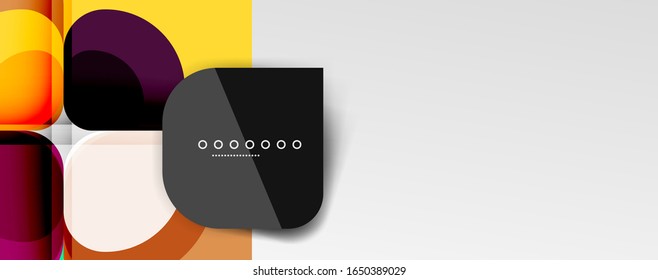 Abstract background - geometric cut paper design flower or square shape composition. Vector Illustration For Wallpaper, Banner, Background, Card, Book Illustration, landing page
