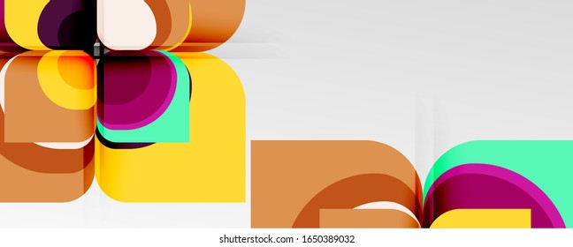 Abstract background - geometric cut paper design flower or square shape composition. Vector Illustration For Wallpaper, Banner, Background, Card, Book Illustration, landing page