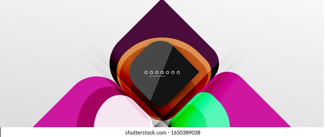 Abstract background - geometric cut paper design flower or square shape composition. Vector Illustration For Wallpaper, Banner, Background, Card, Book Illustration, landing page