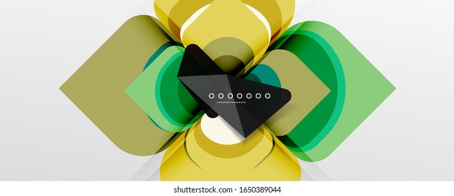 Abstract background - geometric cut paper design flower or square shape composition. Vector Illustration For Wallpaper, Banner, Background, Card, Book Illustration, landing page