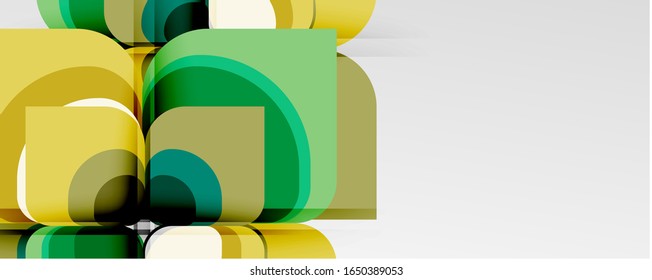 Abstract background - geometric cut paper design flower or square shape composition. Vector Illustration For Wallpaper, Banner, Background, Card, Book Illustration, landing page