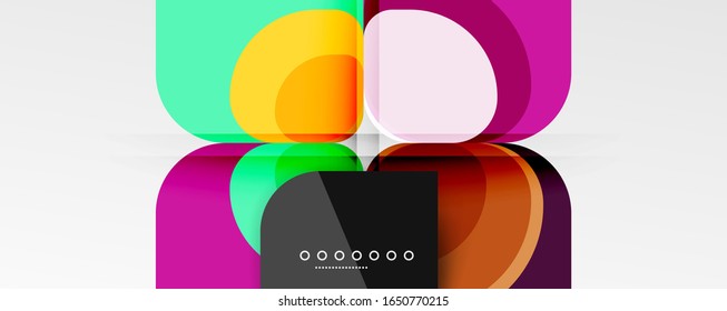 Abstract background - geometric cut paper design flower or square shape composition. Vector Illustration For Wallpaper, Banner, Background, Card, Book Illustration, landing page