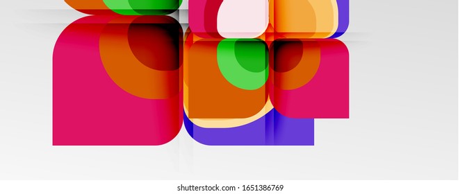 Abstract background - geometric cut paper design flower or square shape composition. Vector Illustration For Wallpaper, Banner, Background, Card, Book Illustration, landing page