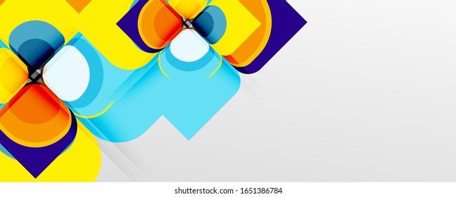 Abstract background - geometric cut paper design flower or square shape composition. Vector Illustration For Wallpaper, Banner, Background, Card, Book Illustration, landing page