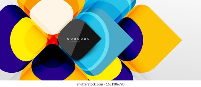 Abstract background - geometric cut paper design flower or square shape composition. Vector Illustration For Wallpaper, Banner, Background, Card, Book Illustration, landing page