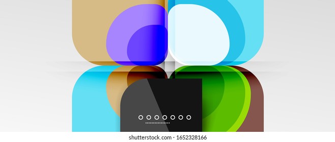 Abstract background - geometric cut paper design flower or square shape composition. Vector Illustration For Wallpaper, Banner, Background, Card, Book Illustration, landing page