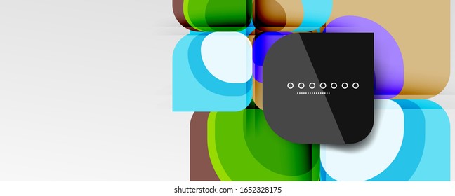 Abstract background - geometric cut paper design flower or square shape composition. Vector Illustration For Wallpaper, Banner, Background, Card, Book Illustration, landing page