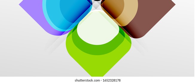 Abstract background - geometric cut paper design flower or square shape composition. Vector Illustration For Wallpaper, Banner, Background, Card, Book Illustration, landing page