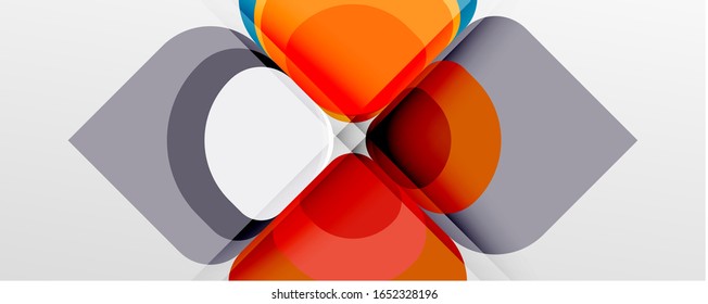 Fundo abstrato - design de papel corte geométrico composição de flor ou forma quadrada. Ilustração vetorial para papel de parede, banner, plano de fundo, cartão, ilustração de livro, página inicial