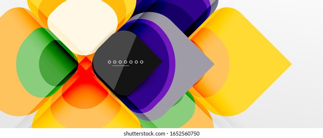 Abstract background - geometric cut paper design flower or square shape composition. Vector Illustration For Wallpaper, Banner, Background, Card, Book Illustration, landing page