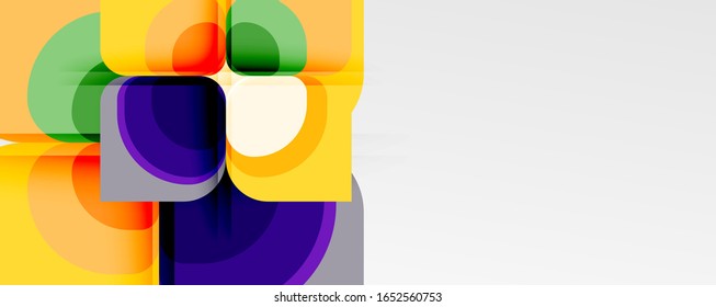 Abstract background - geometric cut paper design flower or square shape composition. Vector Illustration For Wallpaper, Banner, Background, Card, Book Illustration, landing page
