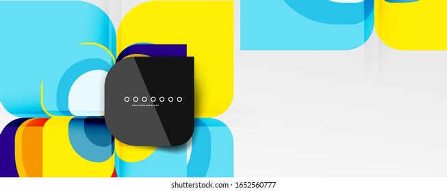 Abstract background - geometric cut paper design flower or square shape composition. Vector Illustration For Wallpaper, Banner, Background, Card, Book Illustration, landing page