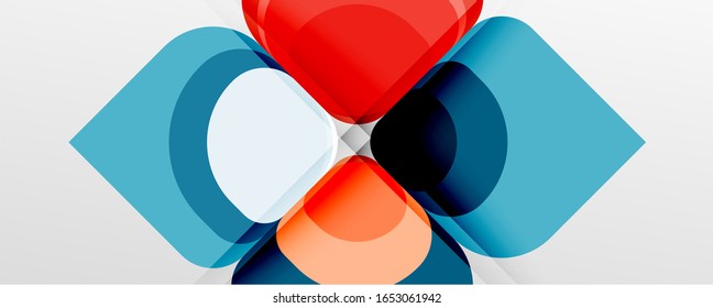 Abstract background - geometric cut paper design flower or square shape composition. Vector Illustration For Wallpaper, Banner, Background, Card, Book Illustration, landing page