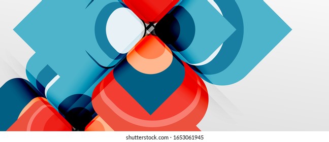 Abstract background - geometric cut paper design flower or square shape composition. Vector Illustration For Wallpaper, Banner, Background, Card, Book Illustration, landing page