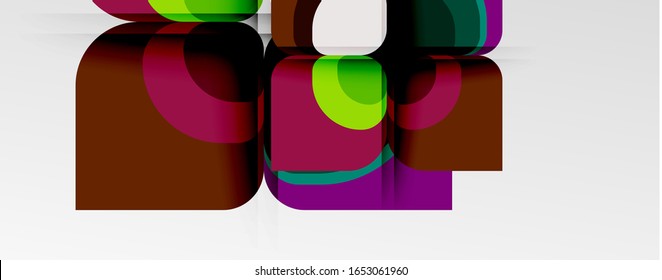 Abstract background - geometric cut paper design flower or square shape composition. Vector Illustration For Wallpaper, Banner, Background, Card, Book Illustration, landing page
