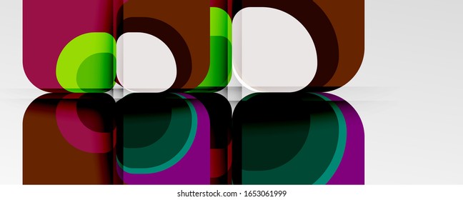 Fondo abstracto - composición de flor o forma cuadrada de diseño de papel de corte geométrico. Ilustración vectorial para papel tapiz, pancarta, fondo, tarjeta, ilustración del libro, página de inicio