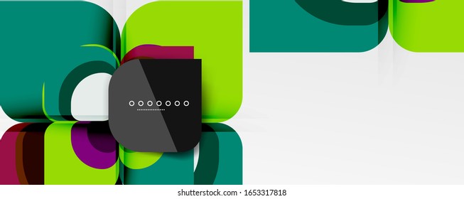 Abstract background - geometric cut paper design flower or square shape composition. Vector Illustration For Wallpaper, Banner, Background, Card, Book Illustration, landing page