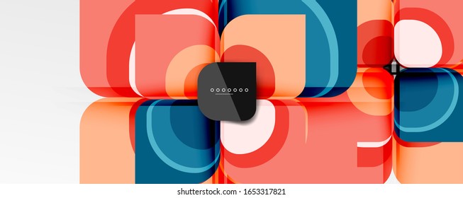 Abstract background - geometric cut paper design flower or square shape composition. Vector Illustration For Wallpaper, Banner, Background, Card, Book Illustration, landing page